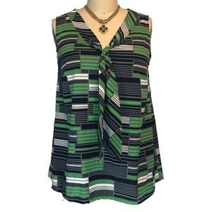 Banana Republic Flowy V-Neck Sleeveless Blouse with ties